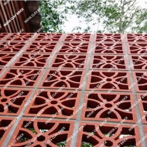 Natural Terracotta Clay Petal Screen Block Indoor Wall Jali
