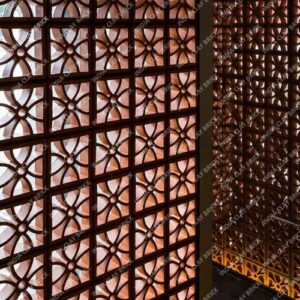 Natural Terracotta Clay Petal Screen Block Indoor Wall Jali