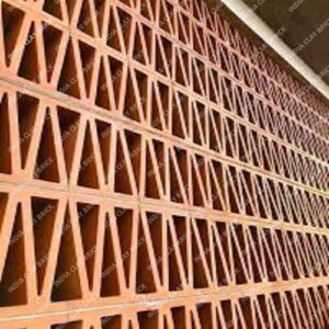 Natural Terracotta Clay W Shape Screen Block Facade Wall Jali