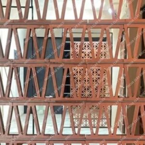 Natural Terracotta Clay W Shape Screen Block Interior Partition Jali