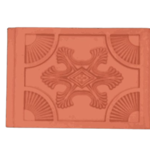 Red Color Flower Pattern Unglazed Terracotta Clay Roof Ceiling Tile