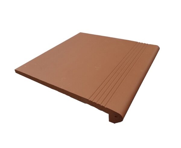 Red Terracotta Plain Surface Bull Nose Square Unglazed Terracotta Clay Step Floor Tile