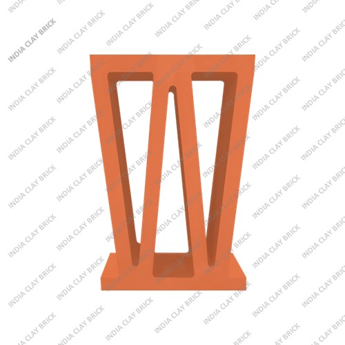 Natural Terracotta Clay W Shape Jali