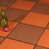 Dark Brown Red Plain Surface Square Mixed Unglazed Terracotta Clay Interior Floor Tile