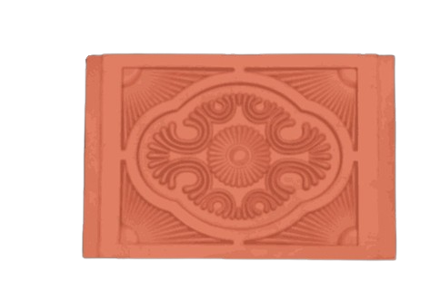 Red Color Oval Pattern Unglazed Terracotta Clay Roof Ceiling Tile