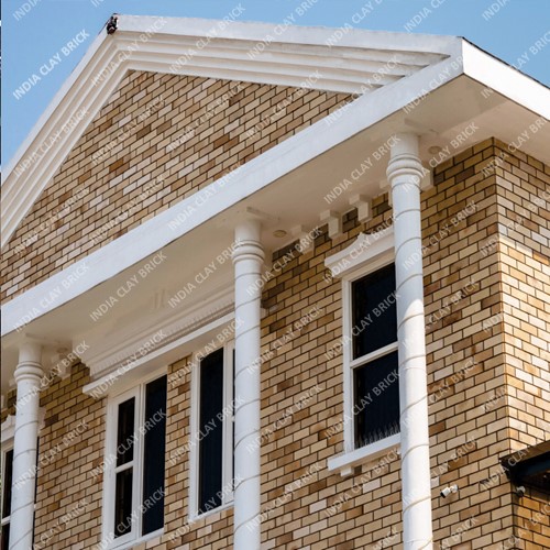 Beige Color Natural Fire Clay Exterior Wall Cladding Brick Tile