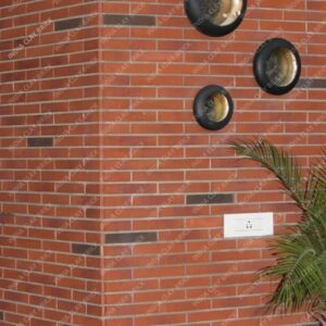 Dark Brown Mixed Plain Red Natural Terracotta Clay Exterior Façade Wall Cladding Brick Tile