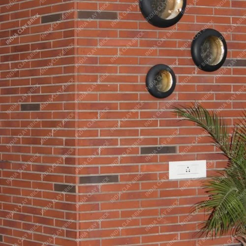 Dark Brown Mixed Plain Red Natural Terracotta Clay Exterior Facade Wall Cladding Brick Tile