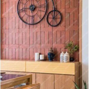Handmade Natural Rough Textured Jointless Red Terracotta Clay Interior Wall Cladding Brick Tile