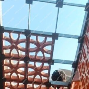 Natural Terracotta Clay Petal Screen Block Ceiling Jali