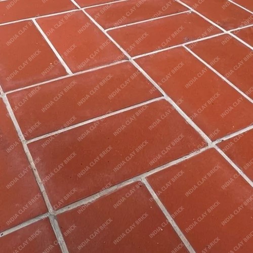 Plain Red Natural Terracotta Clay Exterior Floor Paver